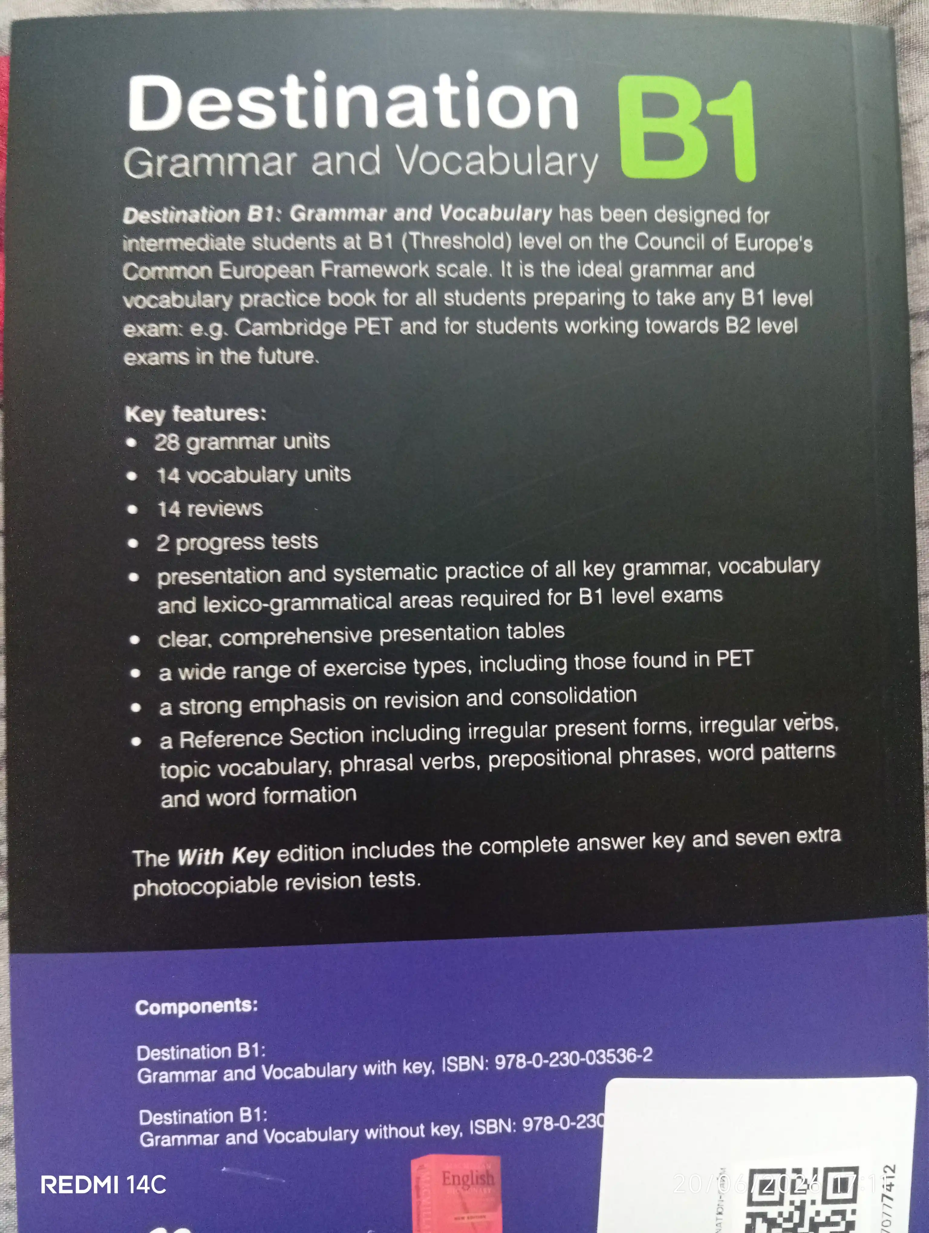 Destination B1, B2 C1 and C2 ,Grammar and Vocabulary with Answer key, Format B5