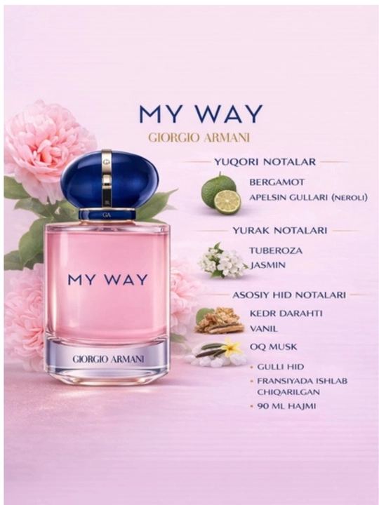 Atir ayollar parfyumi My Way, ayollar va qizlar uchun sovg’a, 90 ml