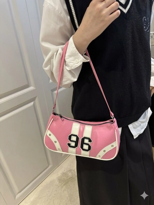 Ayollar baget sumkasi, sport, yelkadan oshirib kiyiladigan, Y2K retro uslubi