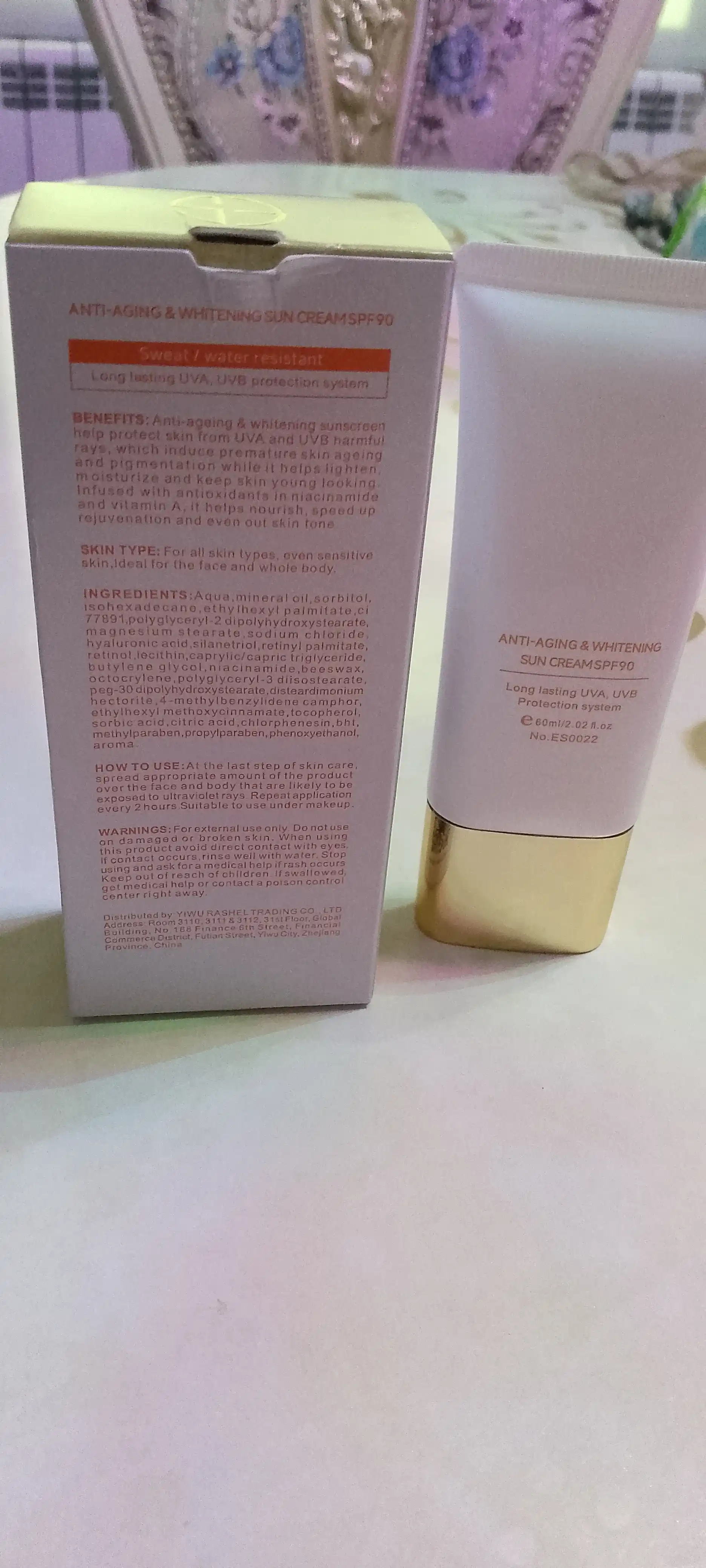 Quyoshdan himoya qiluvchi krem ESTELIN SPF 90 PA+++, 60 ml