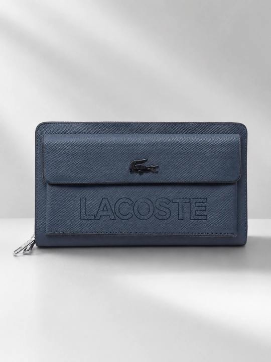 Мужской клатч-портмоне в стиле Lacoste на молнии для документов и телефона