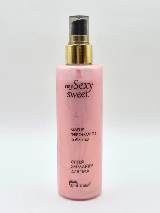 Bioritmlab Sexy Sweet "Babl Gam" shimmer va feromonli tana uchun haylayter spreyi, 200 g - 
