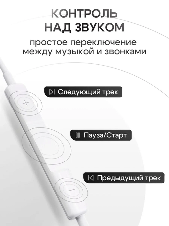 IPhone uchun simli quloqchinlar, mikrofonli (Pop-Up), Lightning, Type-c, 3,5 mm Aux