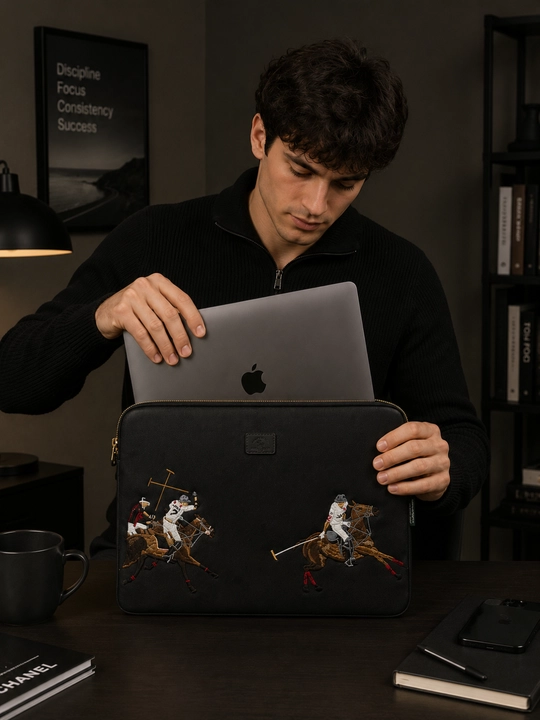 Чехол для ноутбука 15.6", дизайн Polo, 2 отделения, PU кожа, 35×26 см