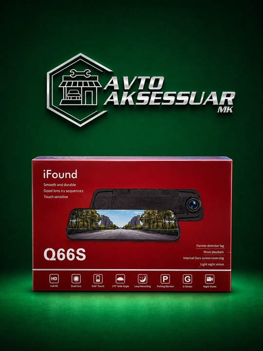 Videoregistrator IFOUND Q-66 S avtomobil uchun ixcham kuzatuv kamerasi qora - 