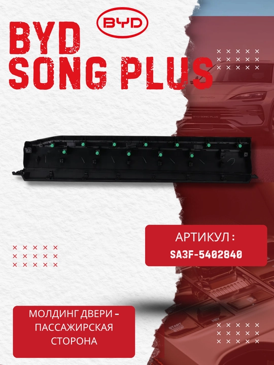 Молдинг передней правой двери BYD SONG PLUS SA3F-5402840 (пластмас)