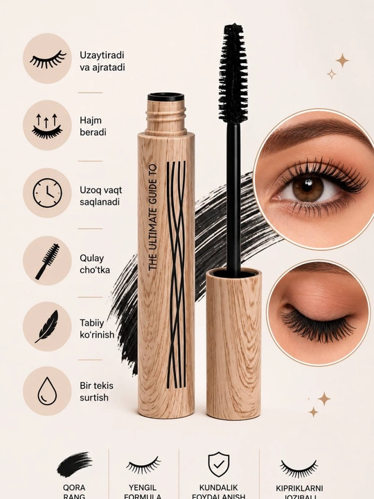 Kiprik uchun tush, Mascara, qora, suvga chidamli