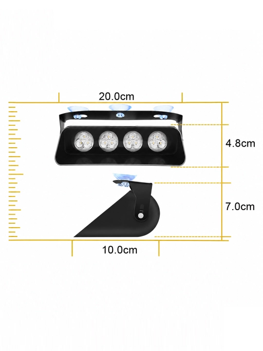 LED stroboskop, avtomobil uchun signal chiroq, qizil-ko‘k yorug‘lik, 12 LED, 4 rejim