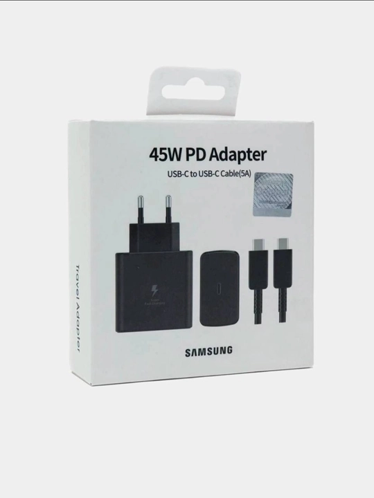 Адаптер Samsung 45 Вт PD, быстрое зарядное устройство USB-C, с кабелем