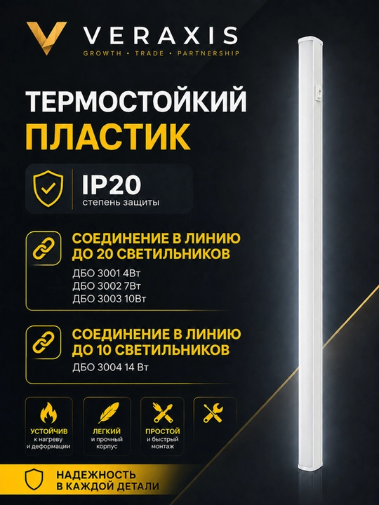 LED chiziqli yoritgich, 7 Vt 4000K IP20, 572 mm