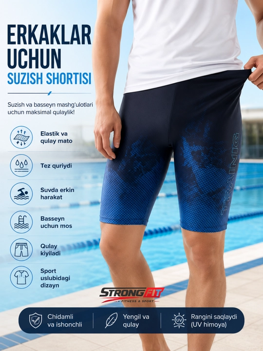 Suzish va basseyn uchun erkaklar sport shortisi (plavkalar)