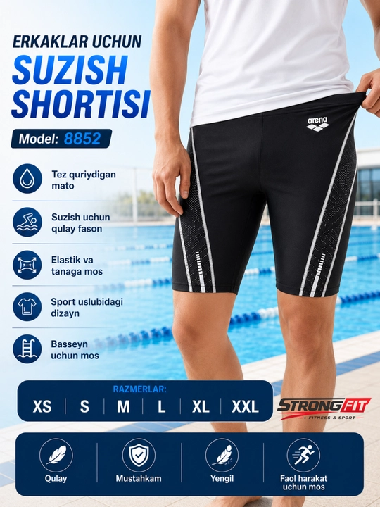Suzish va basseyn uchun erkaklar sport shortisi (plavkalar)