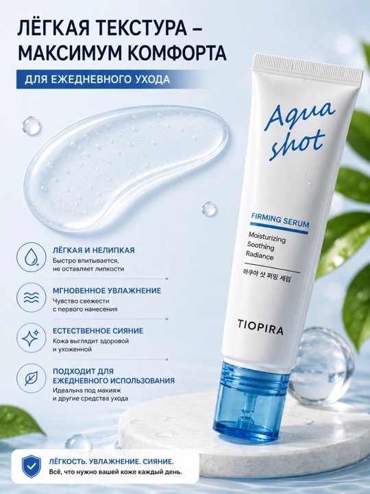 Сыворотка для лица Tiopira Aqua Shot Firming Serum, увлажняющая, 60 мл