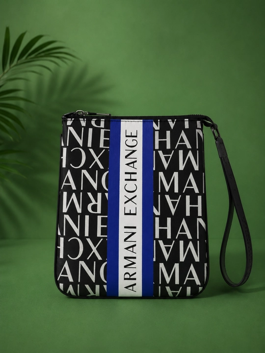 Armani Exchange uslubidagi hujjatlar va planshet uchun erkaklar sumkasi, 24×27 sm - 