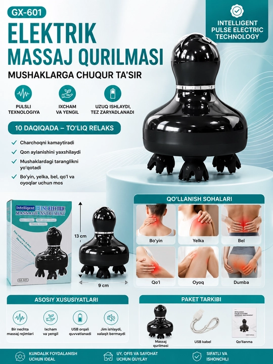 GX-601 Mini Elektrik Massaj Qurilmasi - 