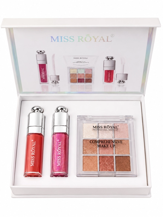 Miss Royal Professional Beauty Set Ko‘z Soyasi Palitrasi va Lab Yaltiratgich Kosmetik