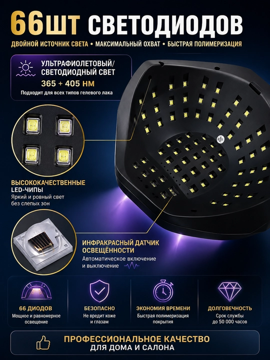 Manikyur va pedikyur uchun lampa, X10 MAX, 280 W