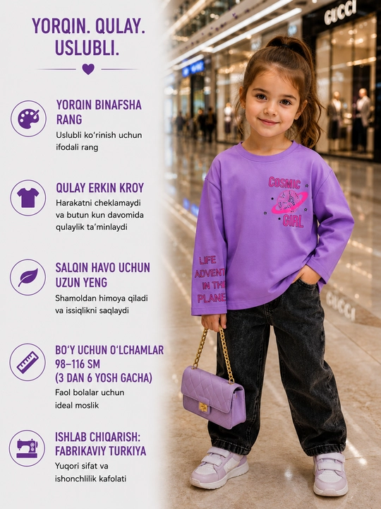 Qizlar uchun svitshot - 