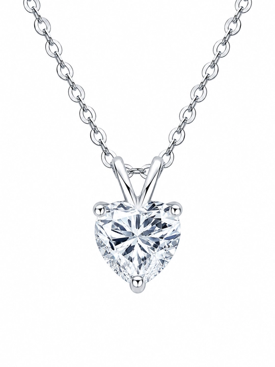 ALIXANDRA 925 Proba Kumush Yurak Kulonli Zanjir, GRA Moissanite, 18K Oltin Qoplamali - 
