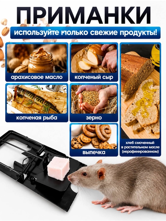 Набор мышеловок, 2 шт, металлическая крысоловка, большая, 16×9 см