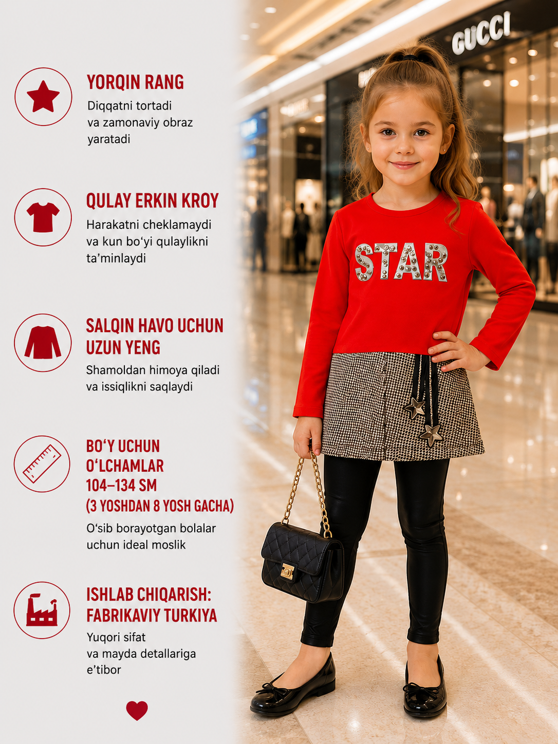 Qizlar uchun svitshot