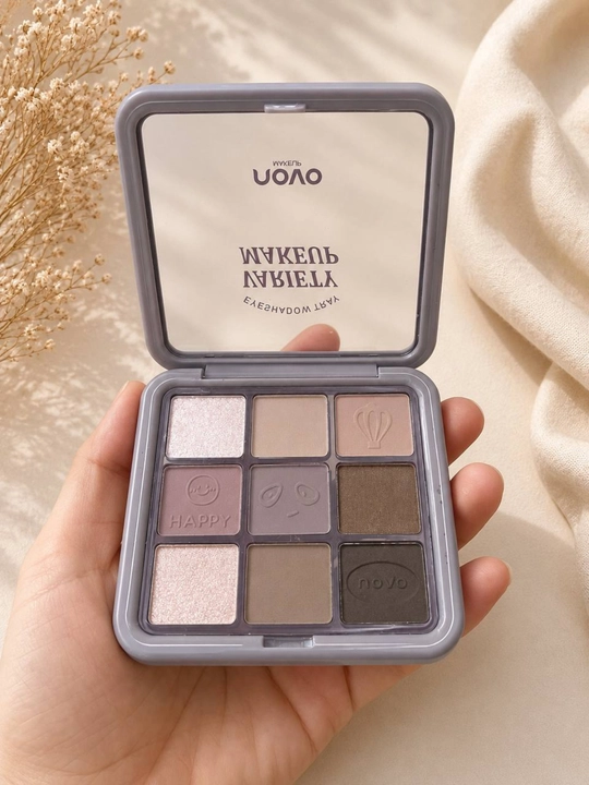 9 rangli NOVO soyalar palitrasi, professional qovoqlar uchun xira va shimmer soyalar