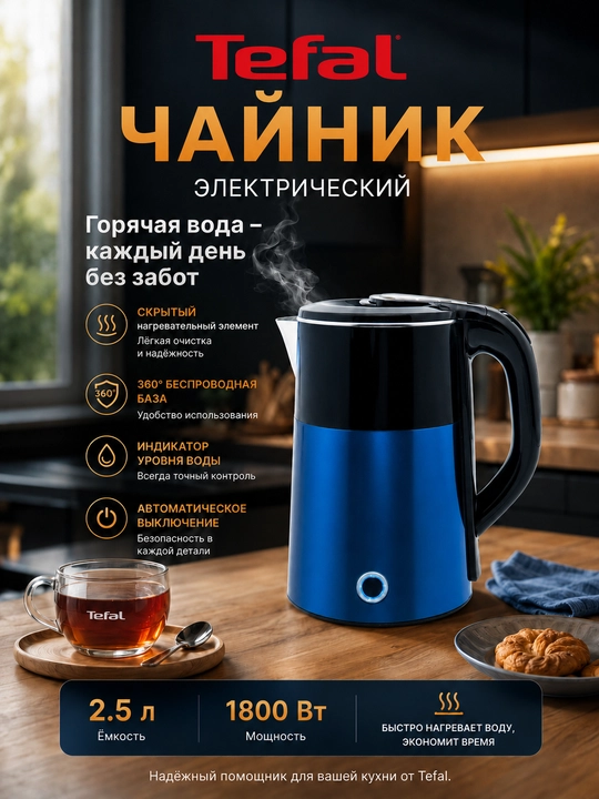 Elektr choynak VITEK VT-133 – yorqin LED yoritgichli, metall korpusli