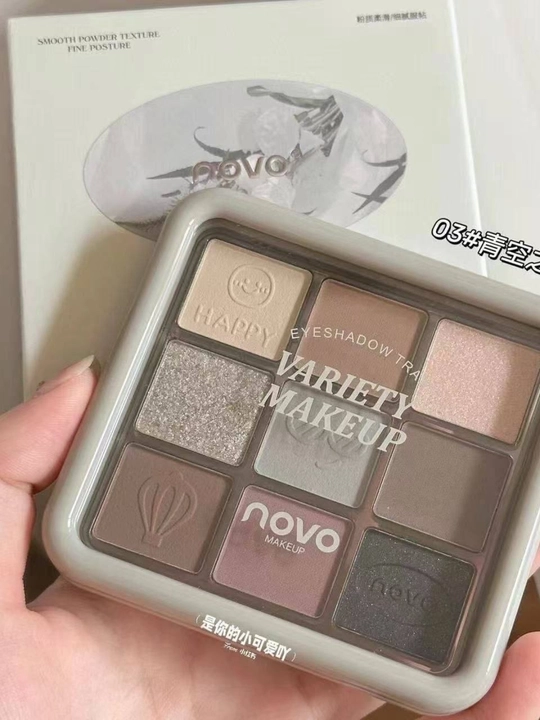 9 rangli NOVO soyalar palitrasi, professional qovoqlar uchun xira va shimmer soyalar