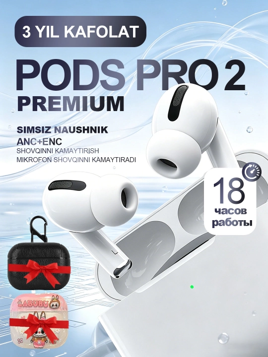 Беспроводные наушники Pods Pro 2 Premium, Вьетнам, сенсорные, ANC - 