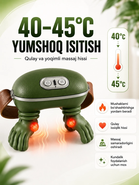 Bo‘yin, oyoq, yelka, bel uchun simsiz massajer, 3 ta rejim, butun tana uchun