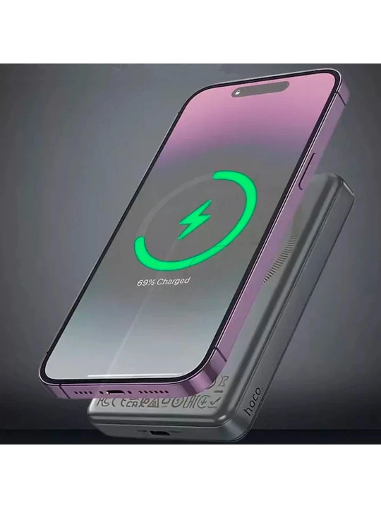 Hoco Q26A Joy 10000mAh Powerbank – 20W PD, Type-C, магнитная беспроводная зарядка