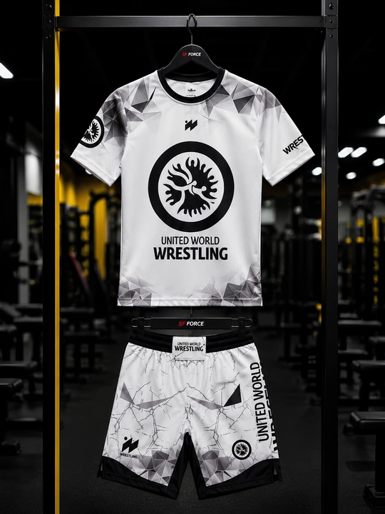 Wrestling United World Sports шорты и футболка, 2 в 1, рестлинг униформа ММА - 