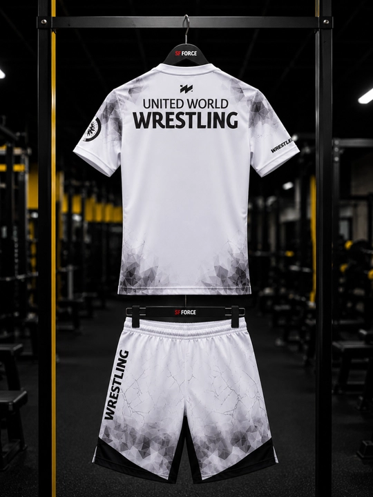 Wrestling United World Sports шорты и футболка, 2 в 1, рестлинг униформа ММА