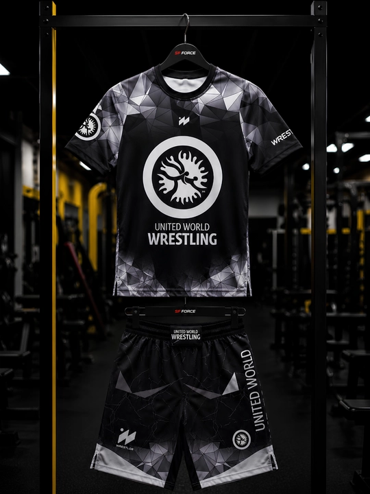Wrestling United World Sports шорты и футболка, 2 в 1, рестлинг униформа ММА - 