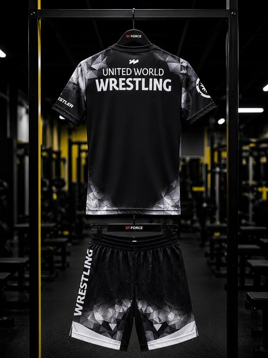 Wrestling United World Sports шорты и футболка, 2 в 1, рестлинг униформа ММА