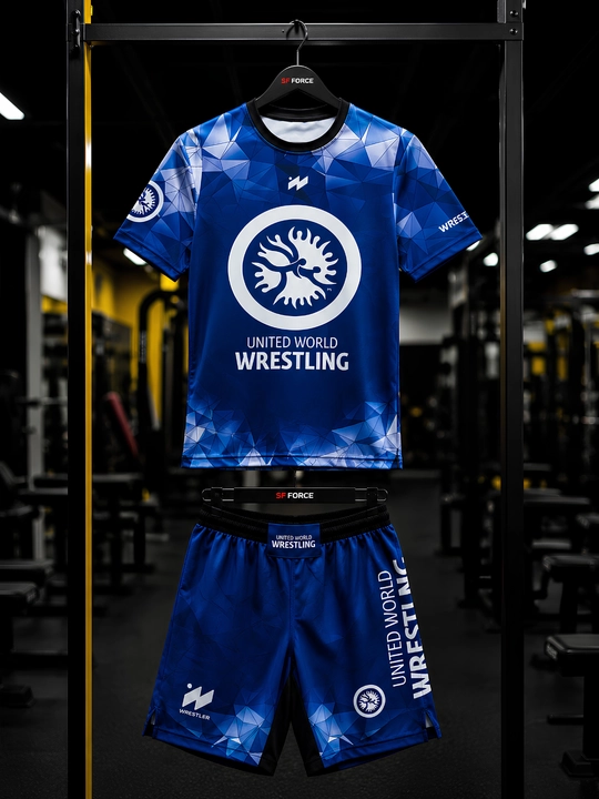 Wrestling United World Sports шорты и футболка, 2 в 1, рестлинг униформа ММА униформа