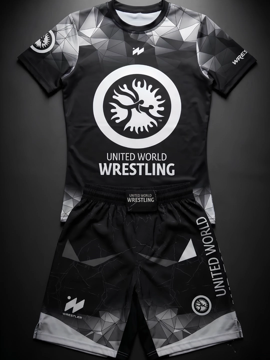 Wrestling United World Sports шорты и футболка, 2 в 1, рестлинг униформа ММА униформа - 