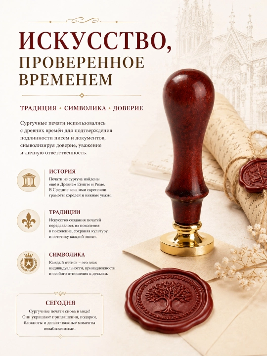 Сургучная печать с деревянной ручкой 8 узоров для писем декора и скрапбукинга
