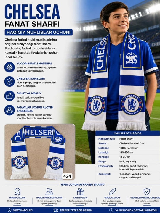 Futbol muxlislari uchun markali sharflar - 