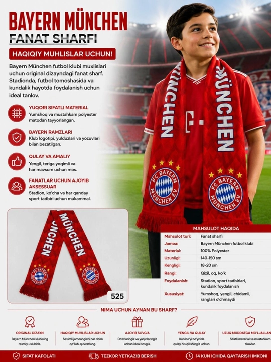 Futbol muxlislari uchun markali sharflar - 