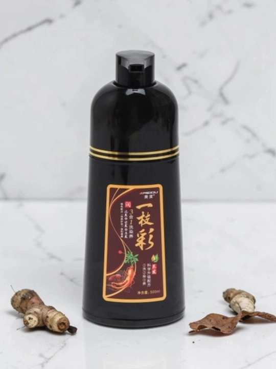 Sochlarni tiklash va bo‘yash uchun jenshen qo‘shilgan 3 ta 1 da balzam-bo‘yoq shampuni, 500 ml