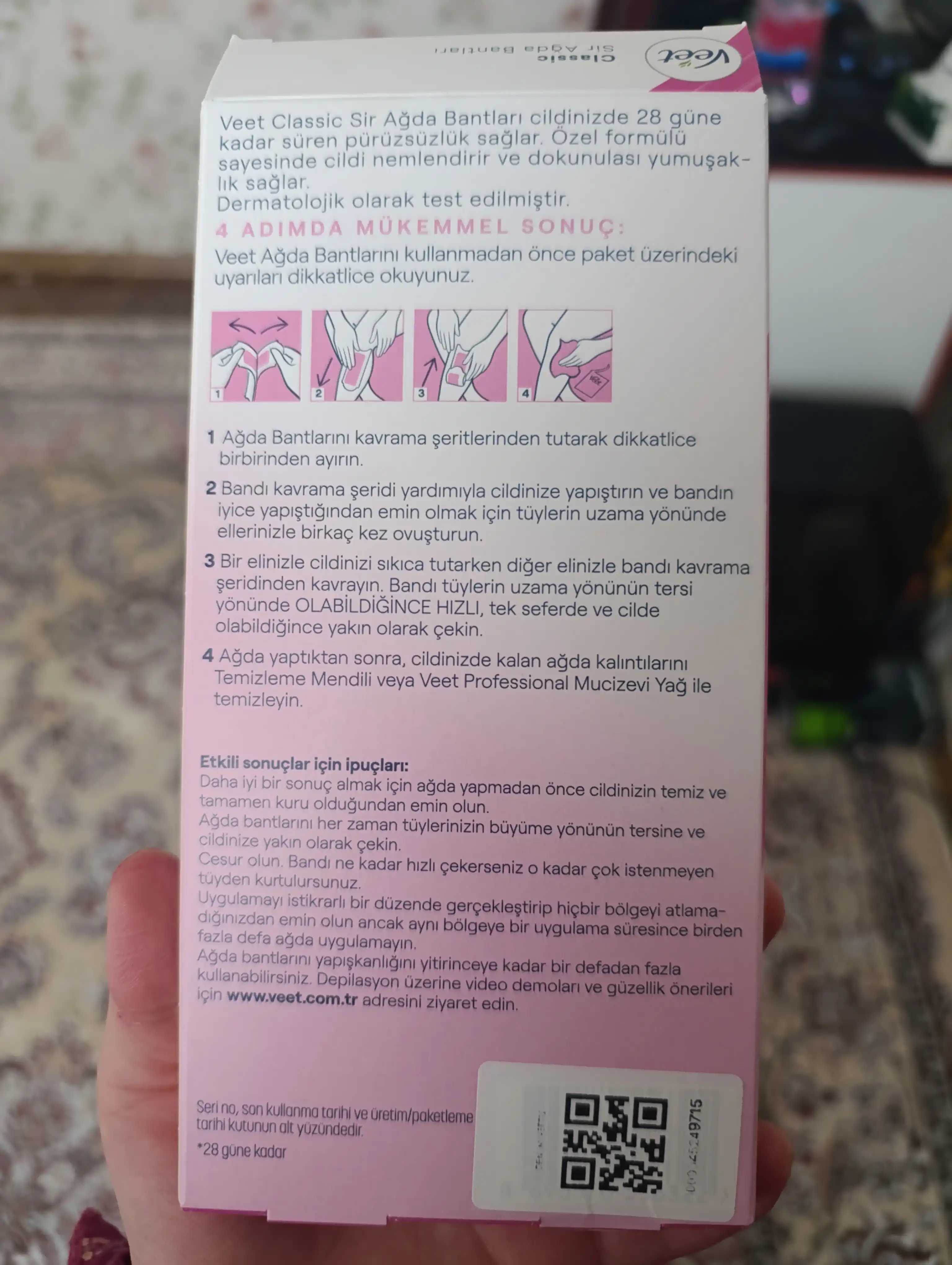 Восковые полоски Veet professional, 12 штук, 3 салфетки, с маслом ши, для чувствительной кожи