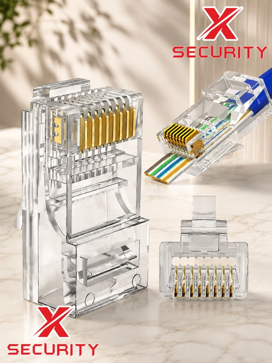 RJ45 CAT6 konnektr o'tkazgich ulagichi, bankada 100 dona, RJ-45 CAT 6, RJ45 konnektr