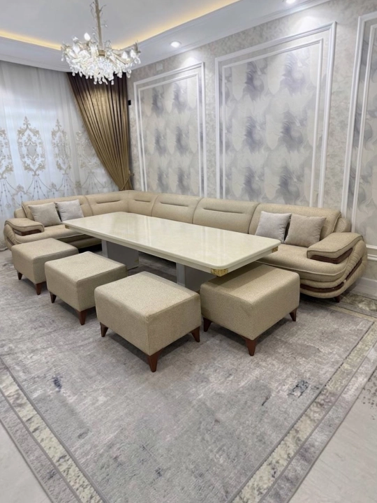 Угловой диван Eliza fason комплект мебели со столом 440x240 - 
