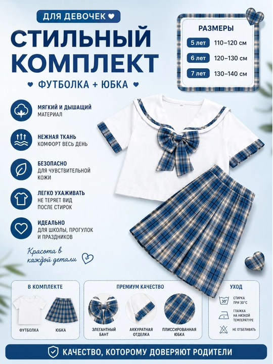 Одежда двойка Комплект одежды для девочек, футболка и юбка, комплект одежды для девочек