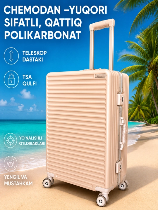 Polikarbanad chemodan. M, S razmerda. Sayohat uchun chemodanlar - 