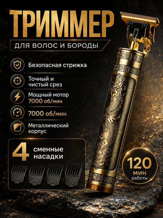 Триммер для волос и бороды, машинка для стрижки, станок VGR - 