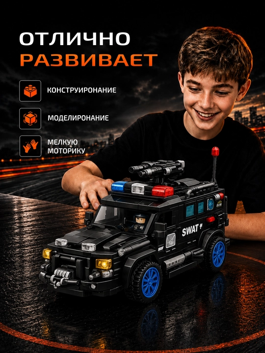 Конструктор SEMBO машина SWAT полиция спорткар детский набор лего совместимый