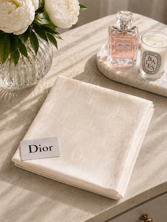 Ayollar paxtali ro'moli Dior uslubida, 100х100 sm