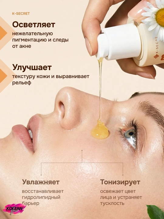 K-SECRET kapsulali tiniqlashtiruvchi zardobi Seoul 1988 Glow Serum: Niacinamide 15% + Yuja